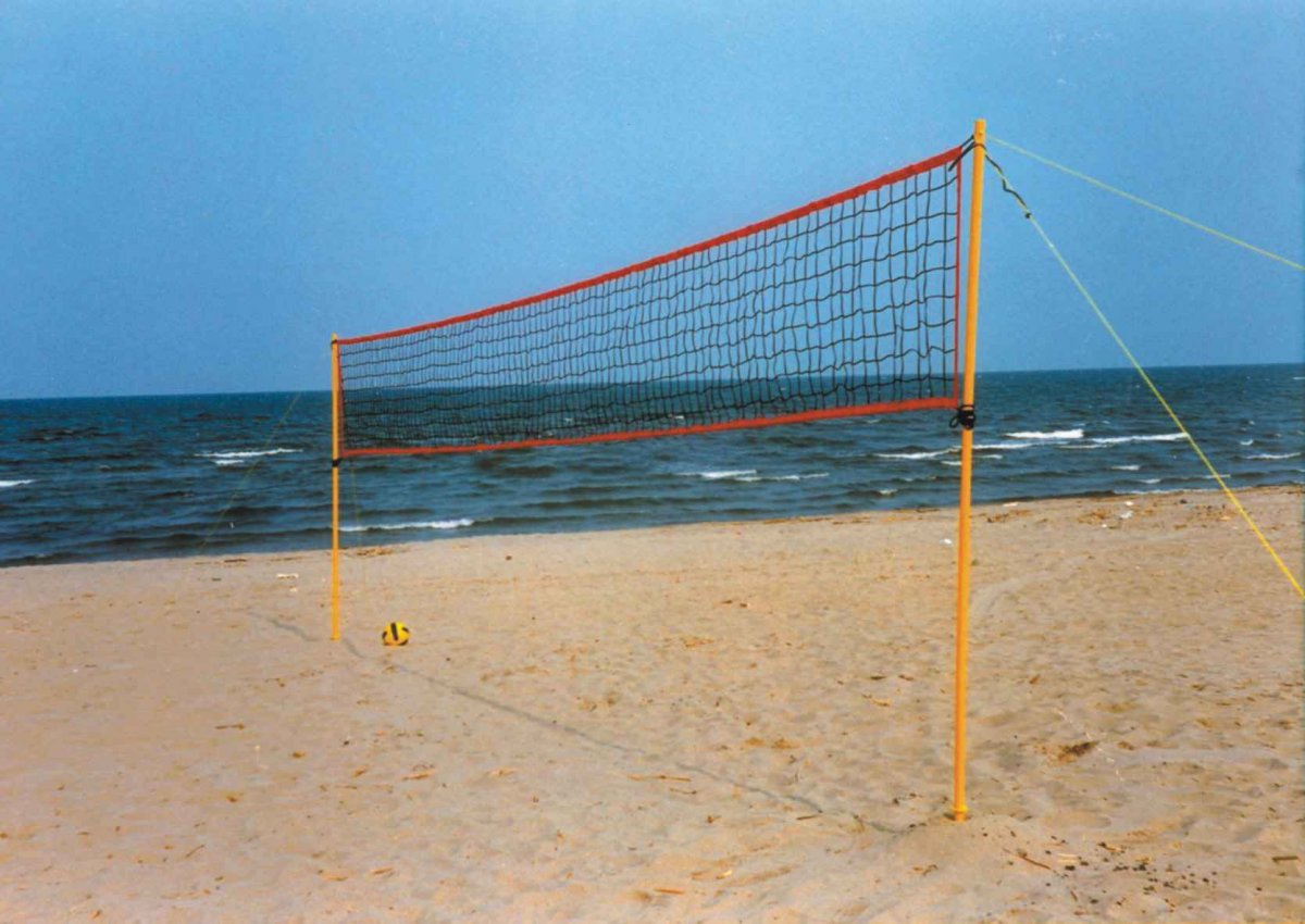 Фон пляж с волейбольной площадкой