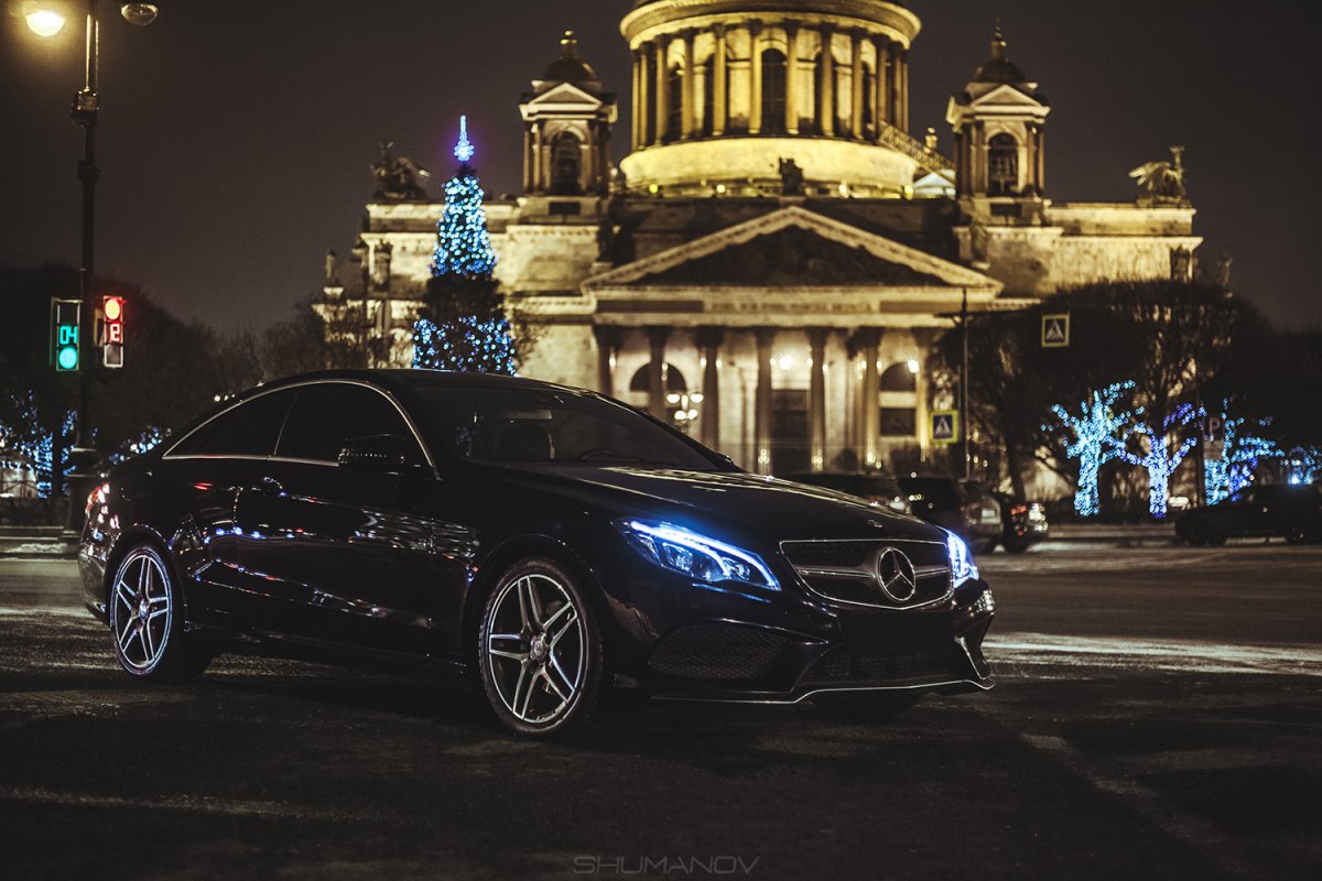 Mercedes s class 2021 черный ночью
