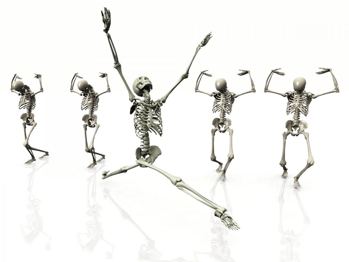 Скелет танцует арт