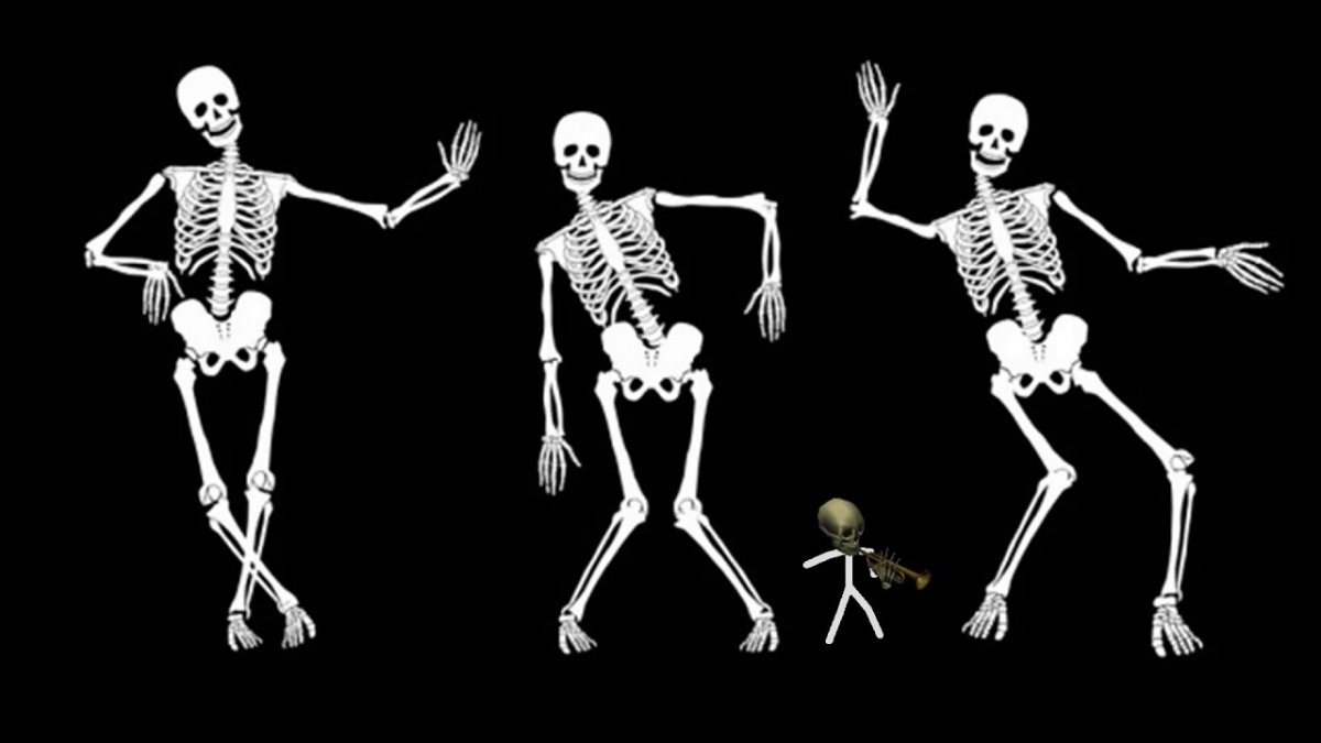Танцующий скелет вектор
