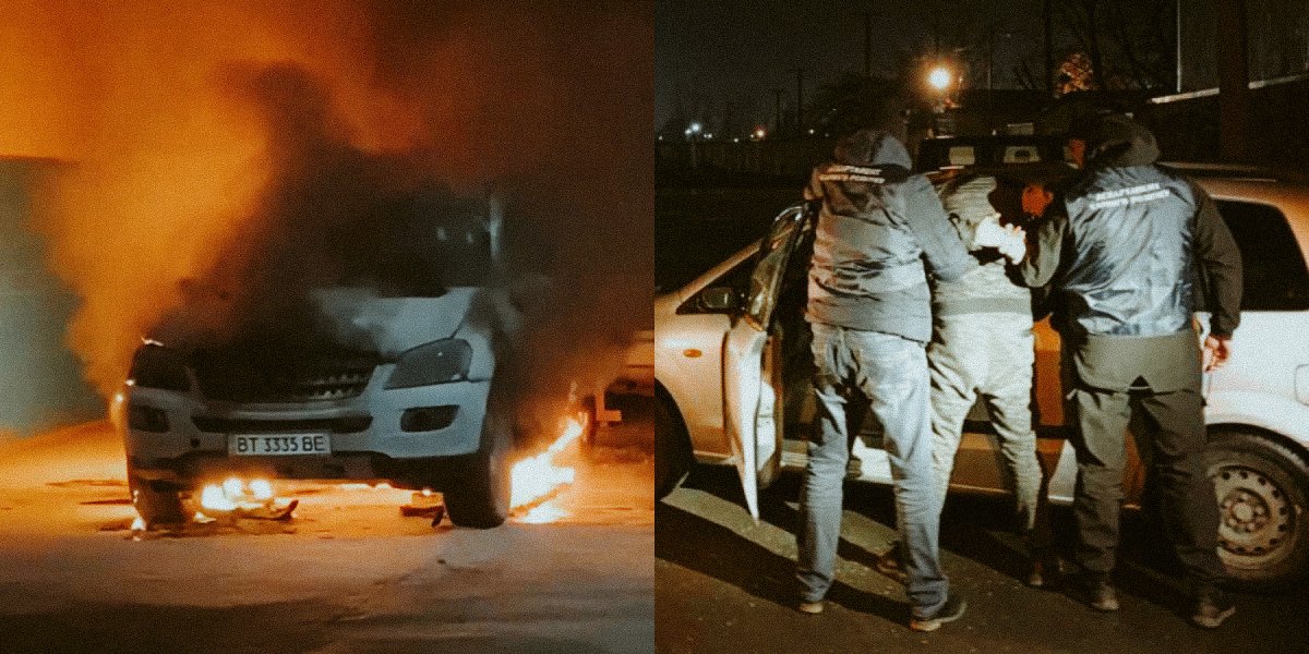 В Брянске спалили Мерседес