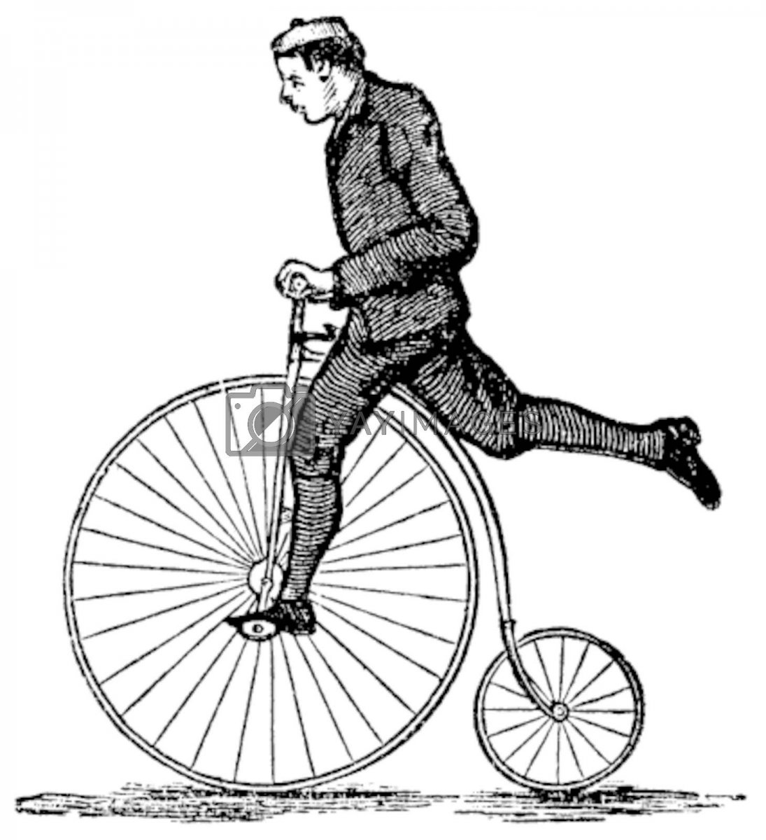 Цирковой велосипед с большим колесом
