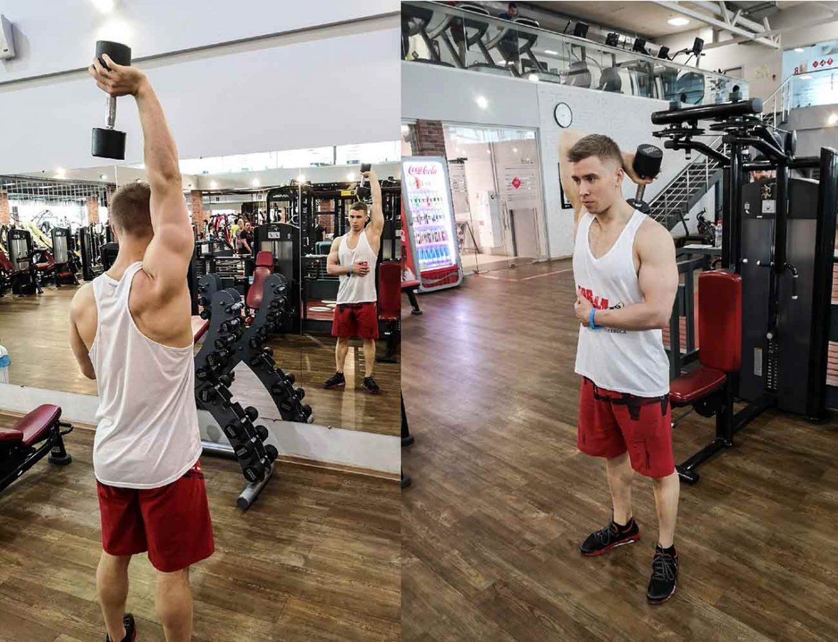 Тренировка трицепса в спортзале