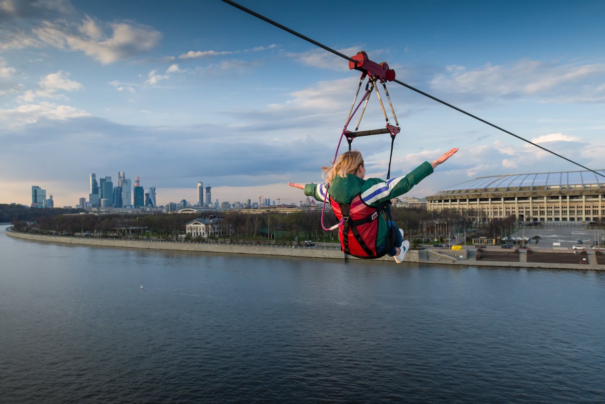 Аттракцион Zipline в Skypark Москва (Лужники)