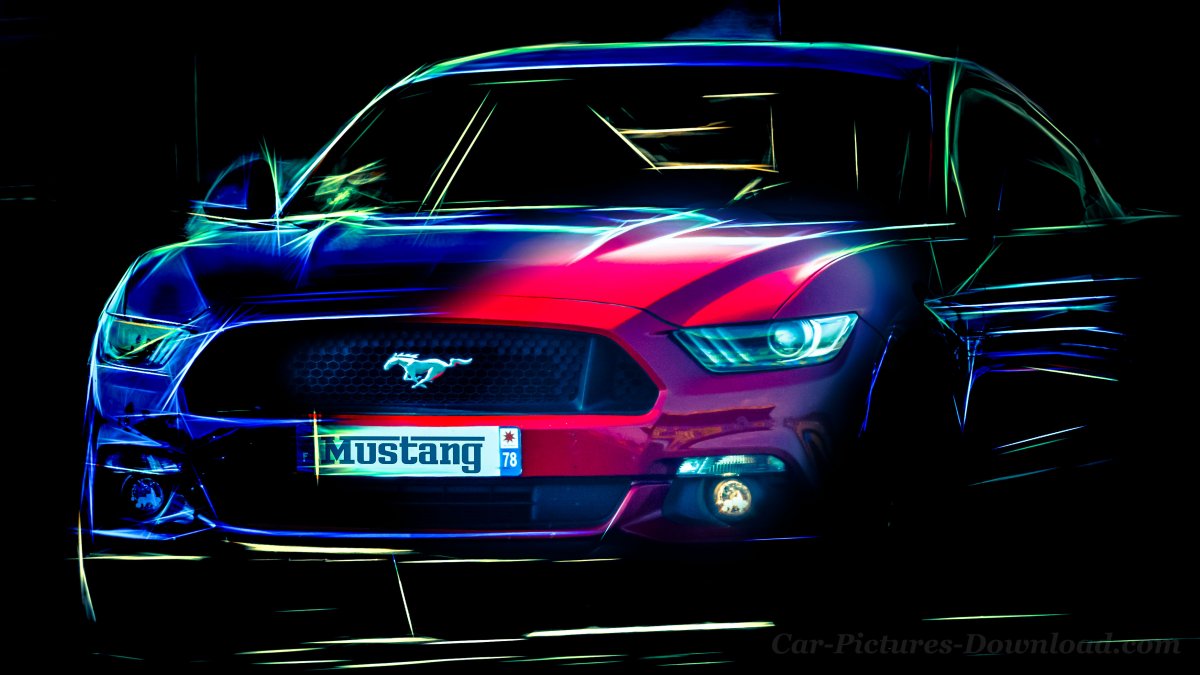 Ford Mustang 2020 неоновый