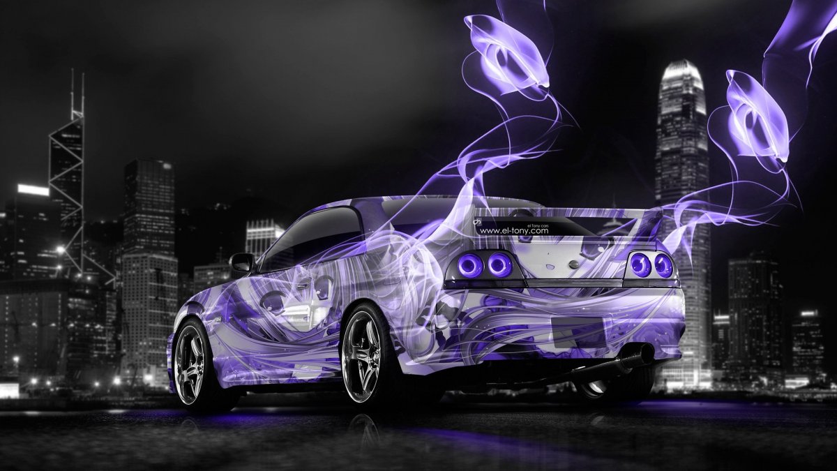 Nissan Skyline GTR r34 с неоном