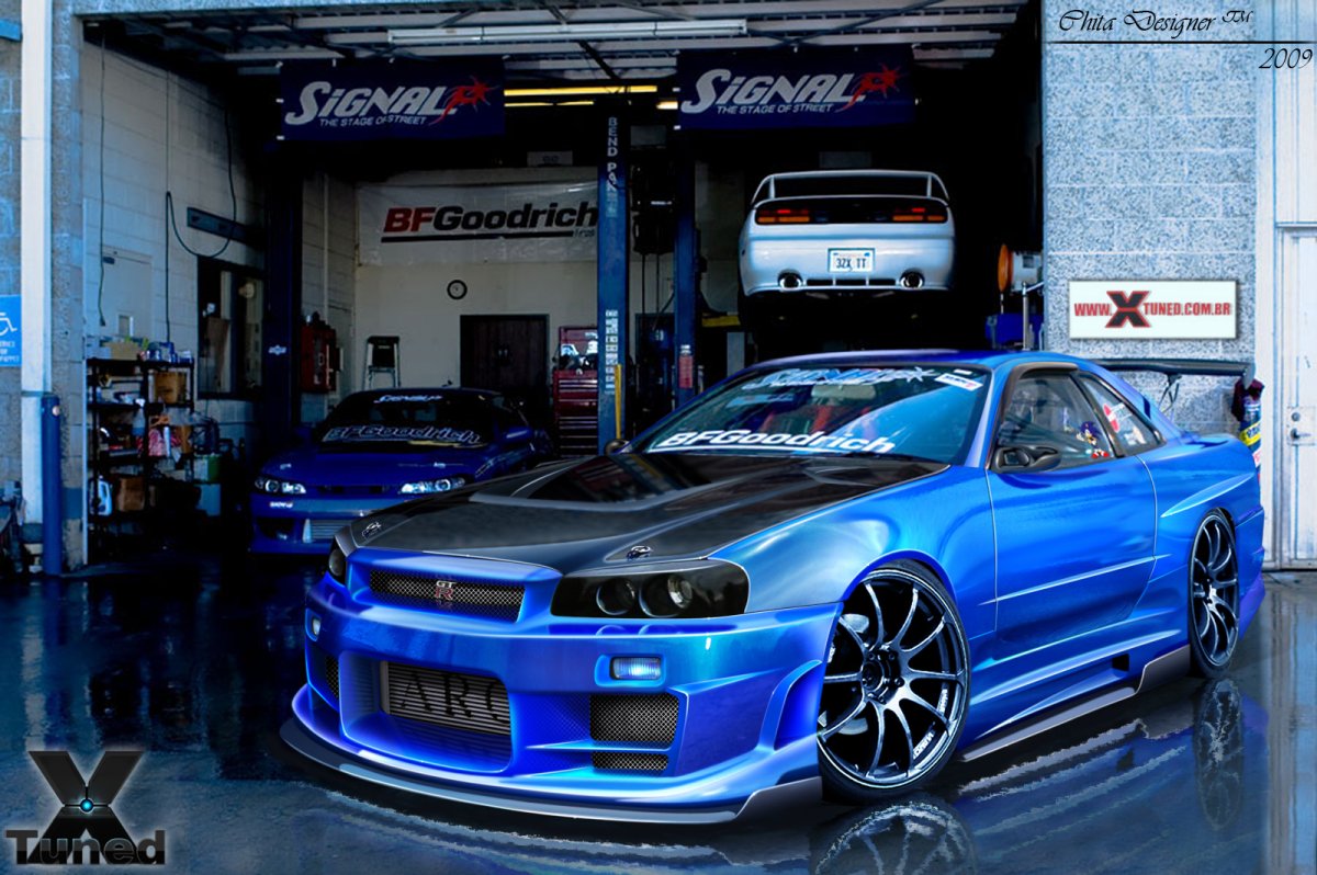 Nissan Skyline r34 неон