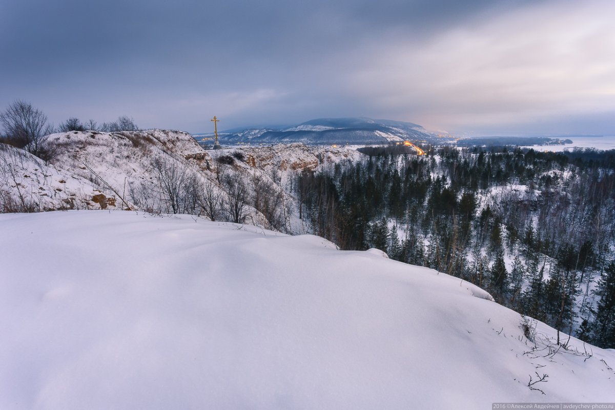 Гора Царев Курган Самара зимой