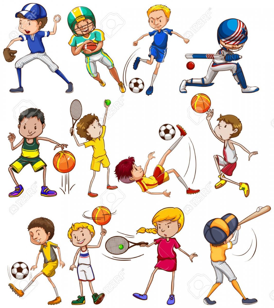 Иллюстрации с разными видами спорта