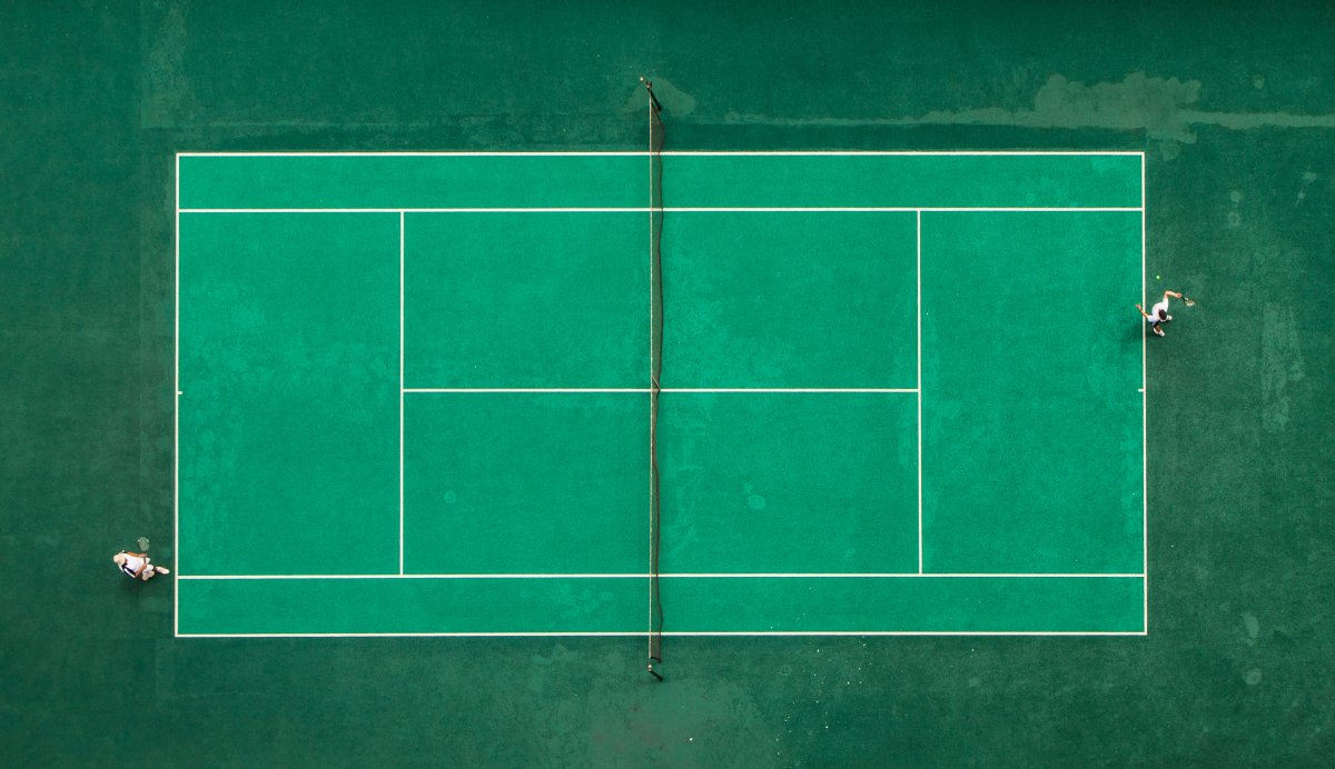 Теннисный корт план сбоку
