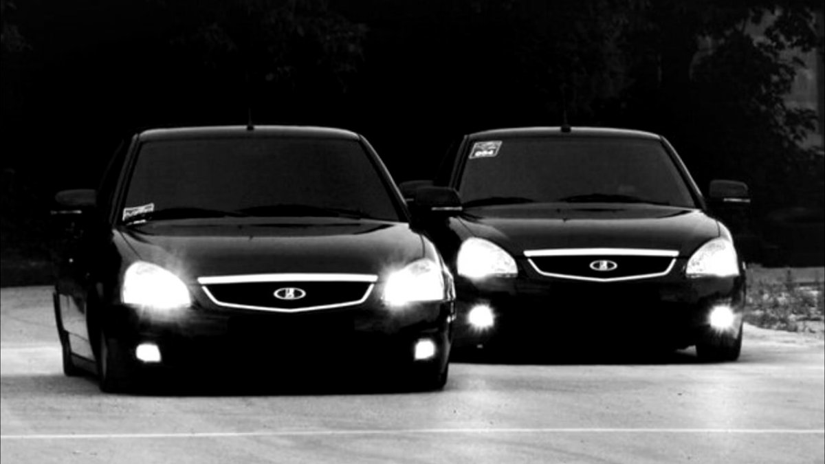 Черная Приора седан пневма