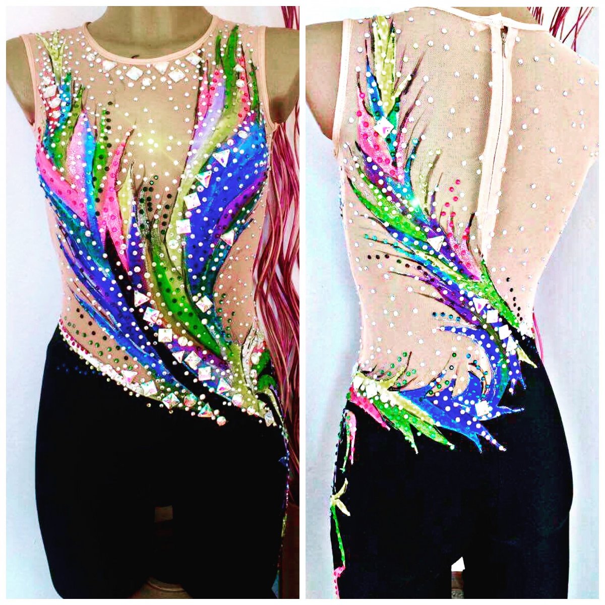 Комбинезон для воздушной гимнастики черный