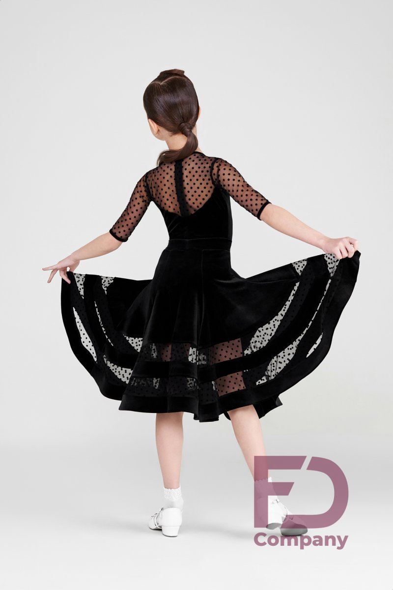 Черное рейтинговое платье для бальных танцев
