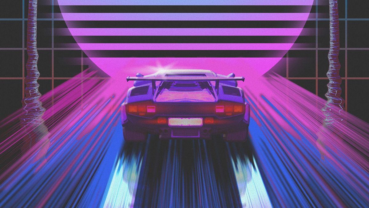 Ferrari Testarossa Retro Wave
