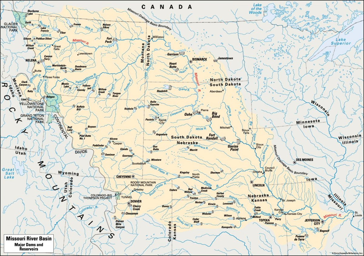 Река Нельсон на карте Северной Америки