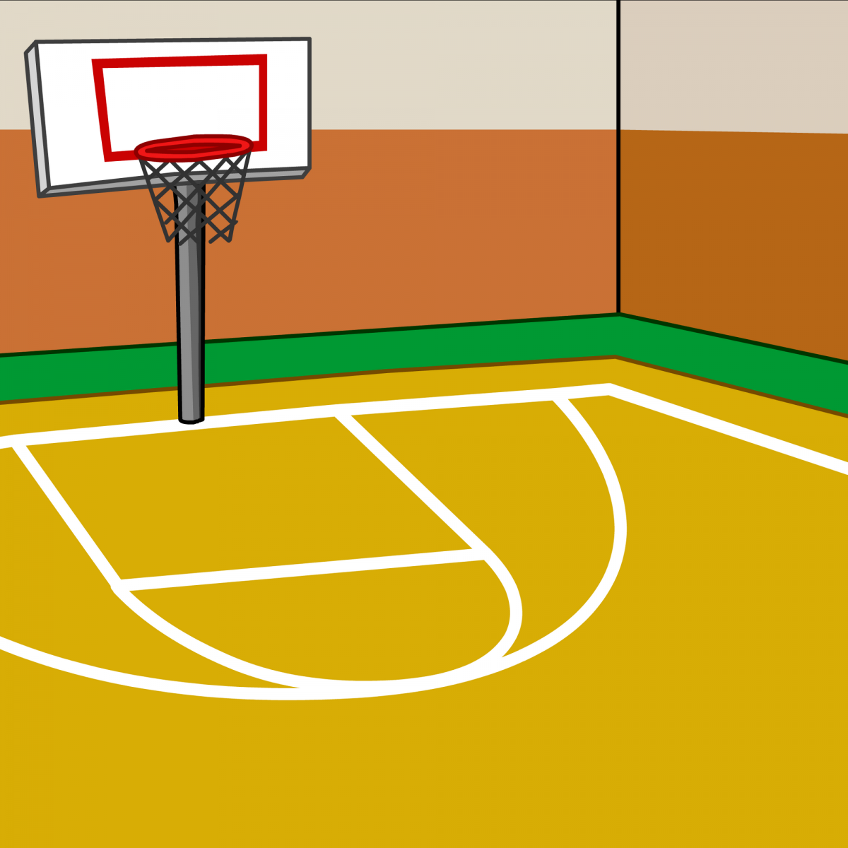 Нарисовать баскетбольное поле
