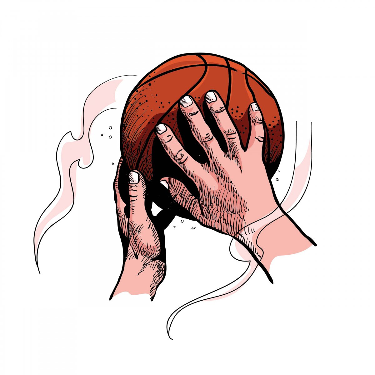 Баскетбол мяч в руках ветор