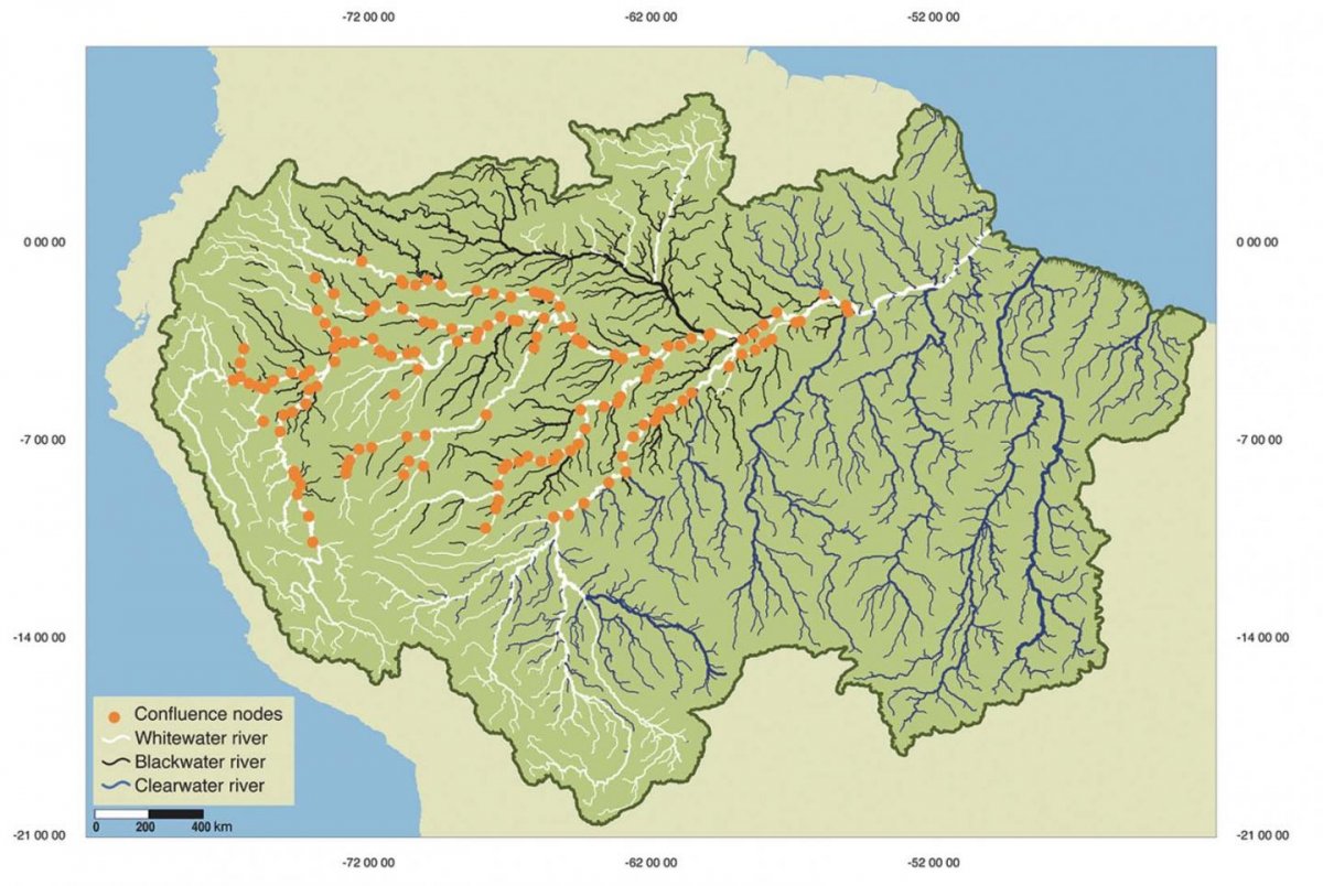 Бассейн амазонки на карте Южной Америки