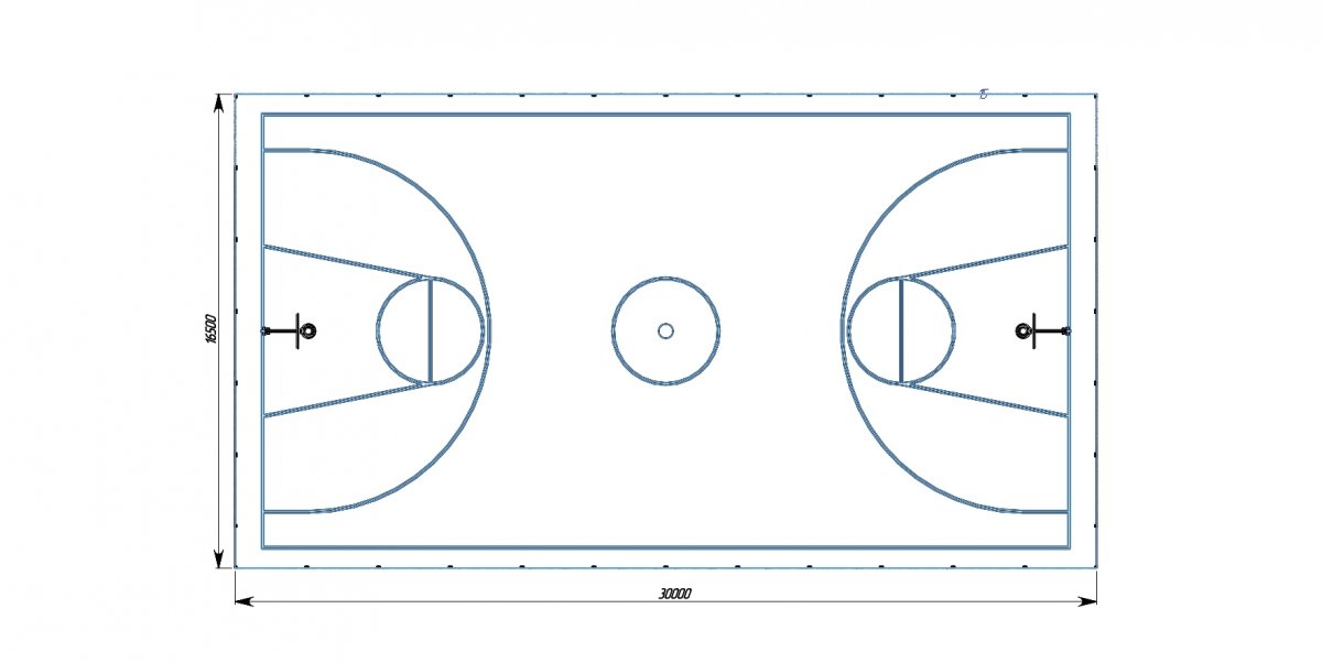 Баскетбольная площадка 28 на 15