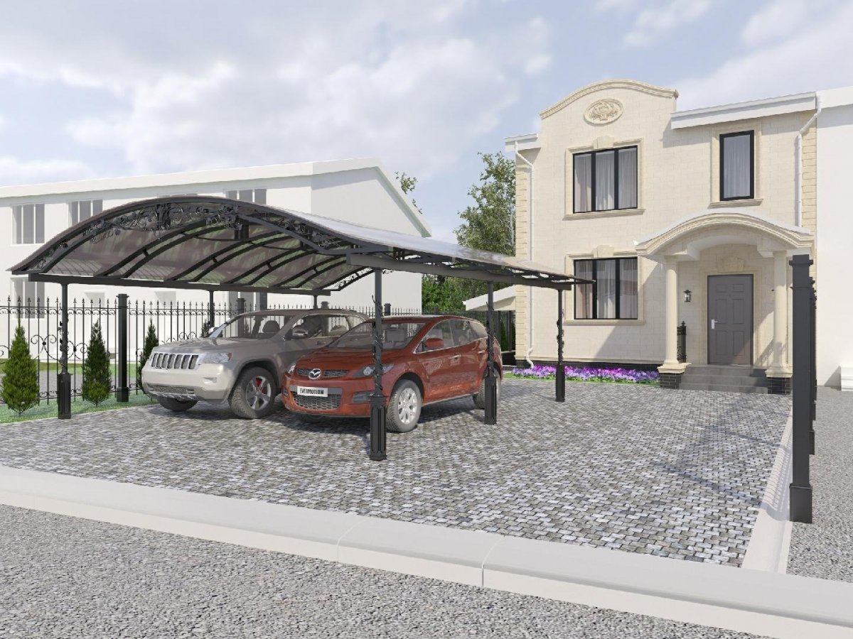 Современный навес для машины