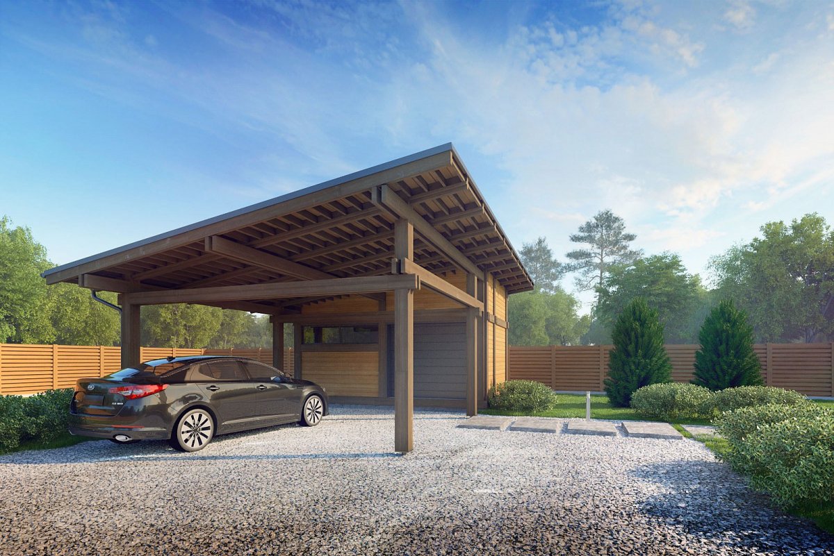 Домик с навесом