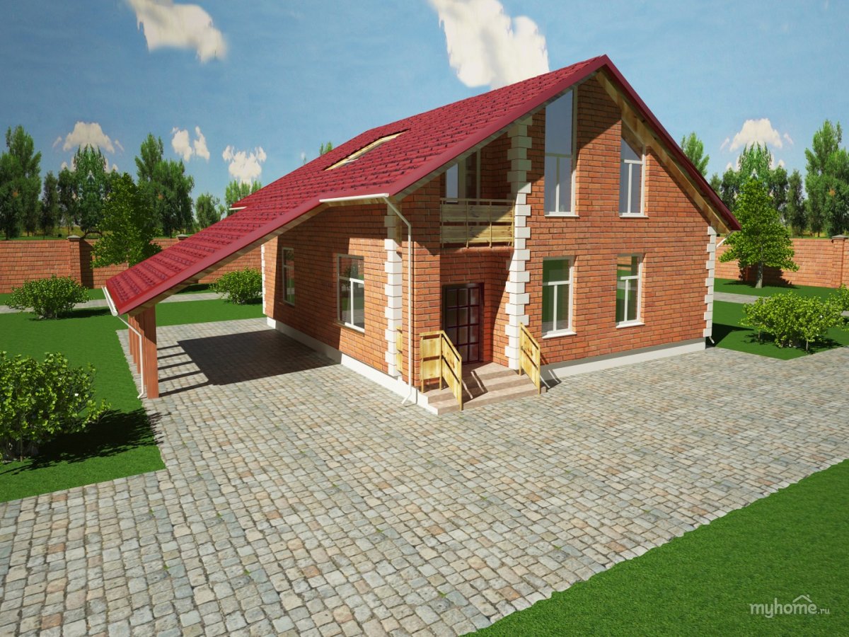 Дом в стиле Райта с гаражом