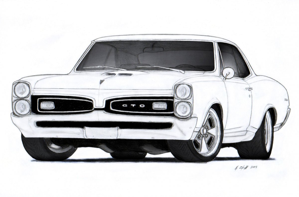 Dodge Challenger 1967 рисунок