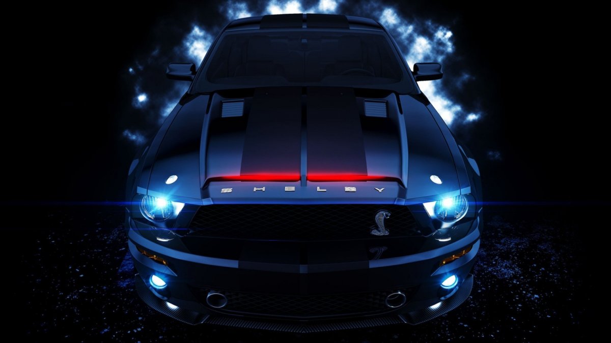 Ford Mustang Shelby gt500 темный фон