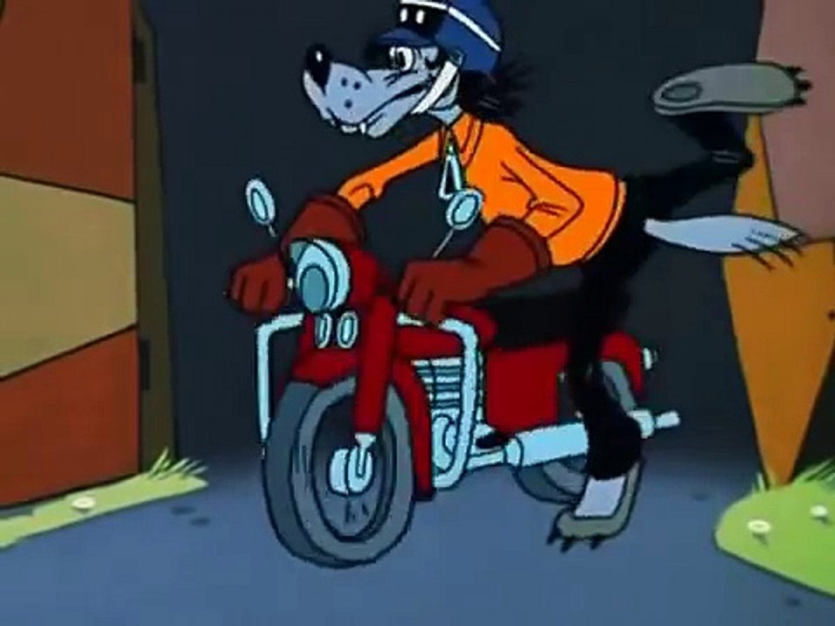 Волк на мотоцикле раскраска