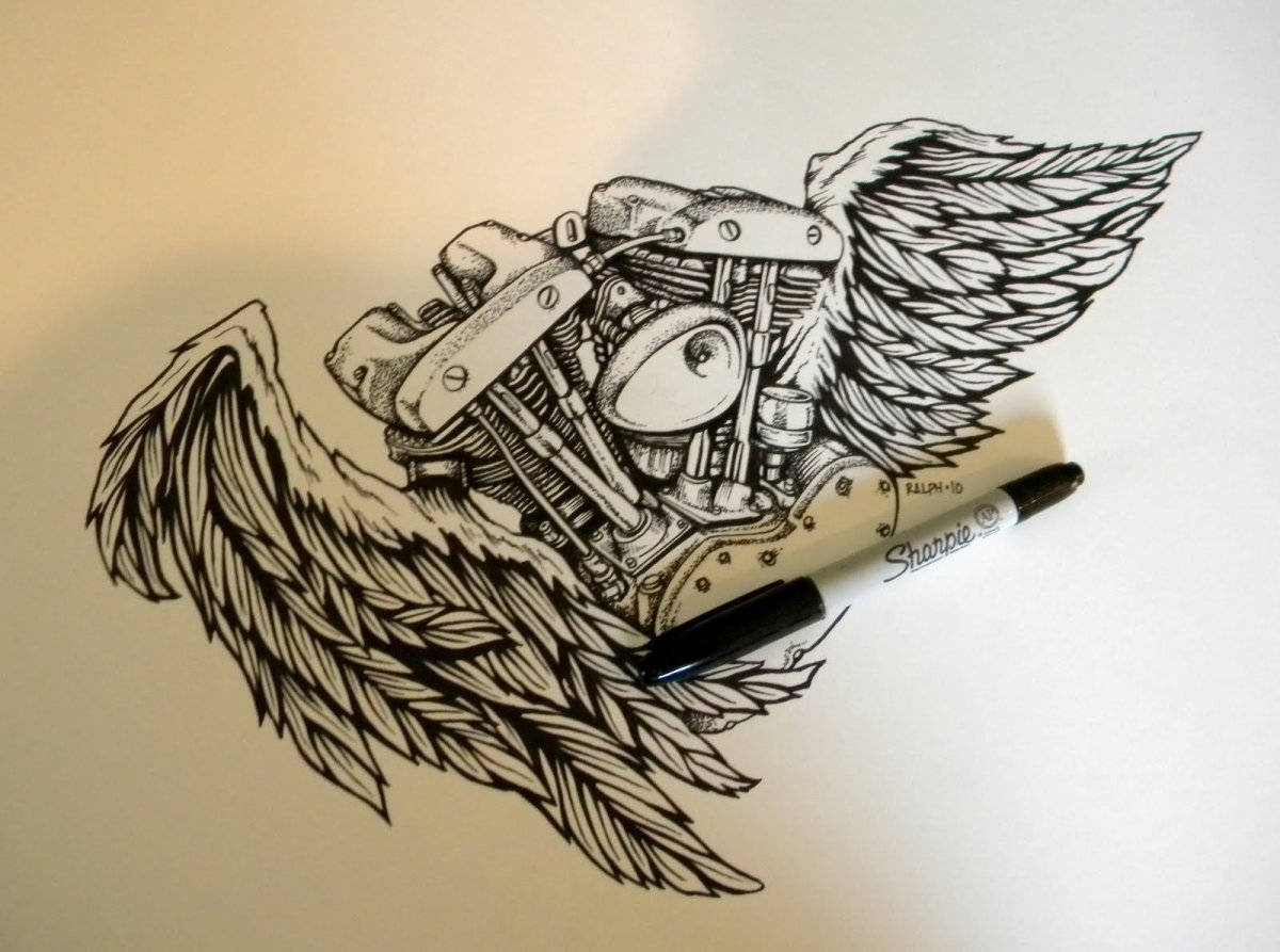 Мотоцикл набросок