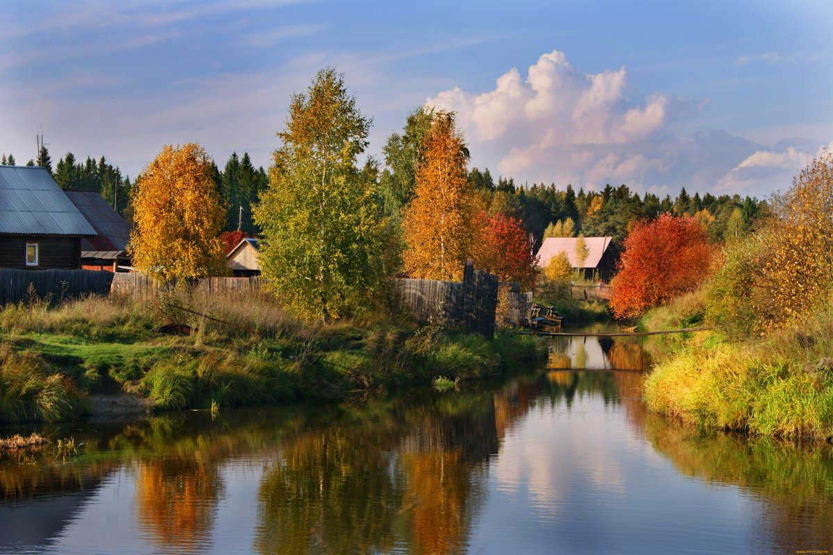 Деревня Чижова река осень