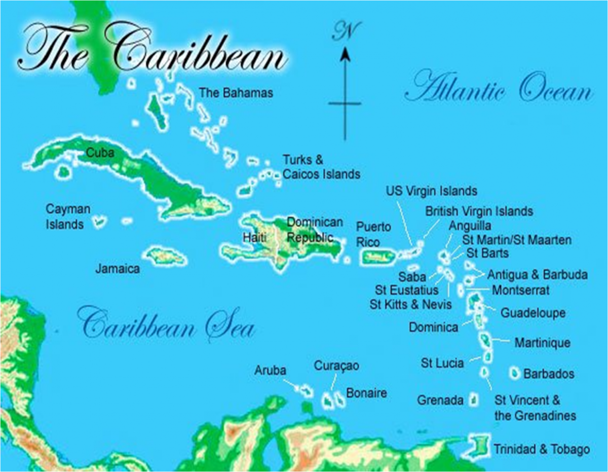 Остров Мюстик в Карибском море на карте