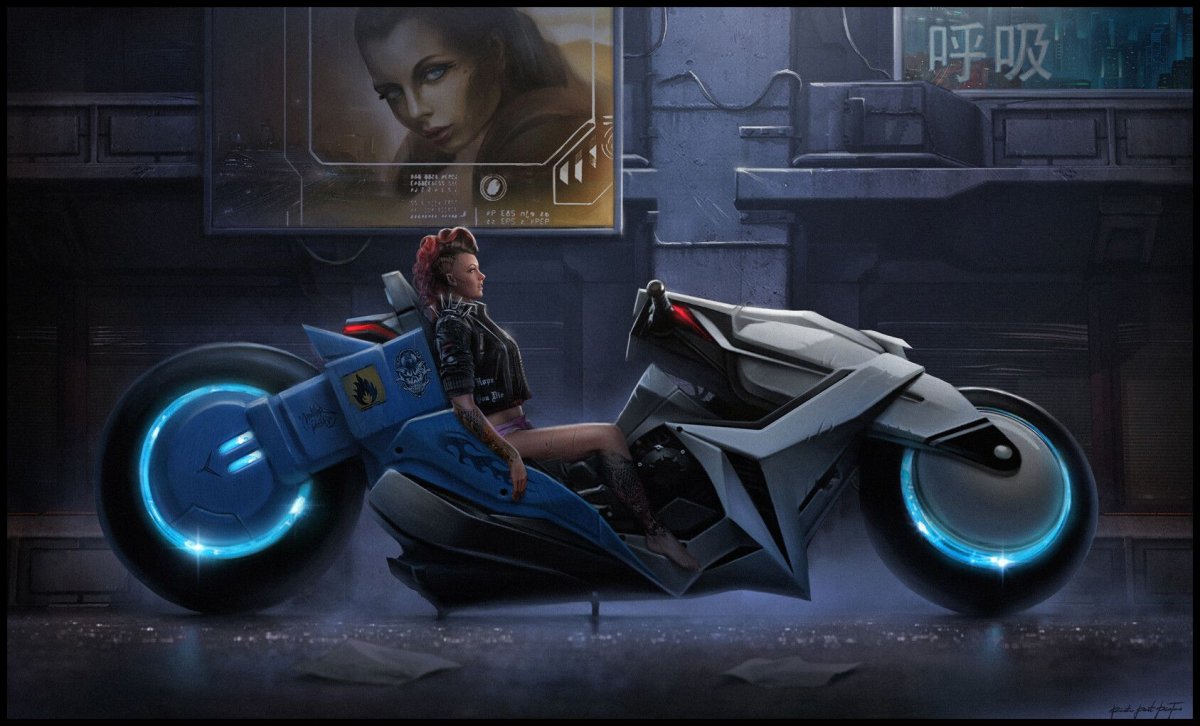 Cyberpunk арт мотоцикл