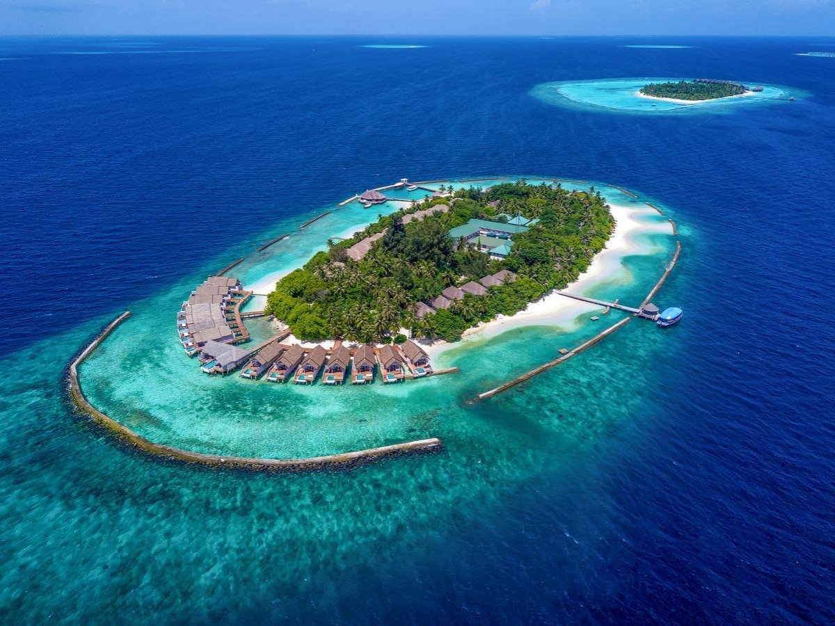 Красивый вид сверху Мальдивы