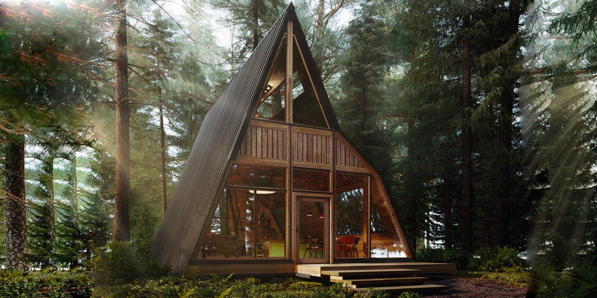 Треугольные домики на природе