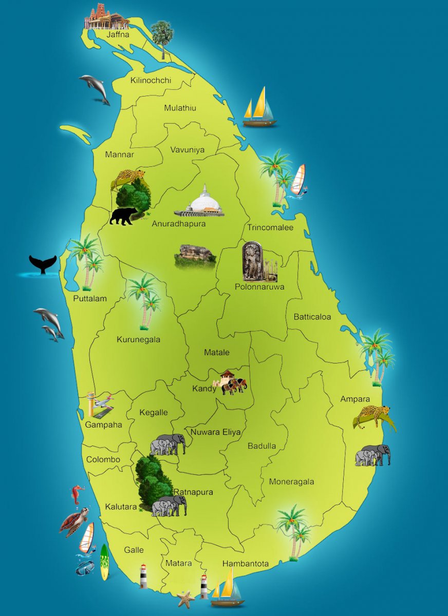 Остров Шри Ланка на карте