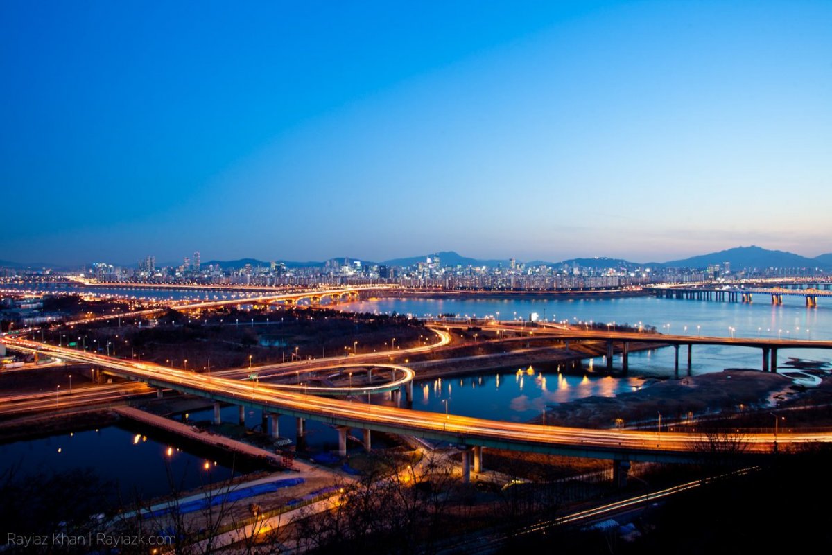 Река Хан в Сеуле мост