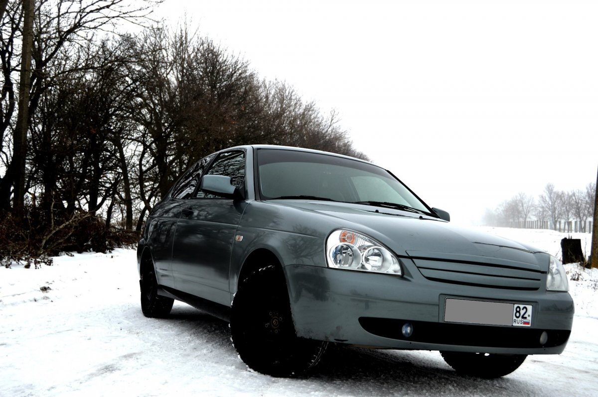 Lada Priora зимой морда