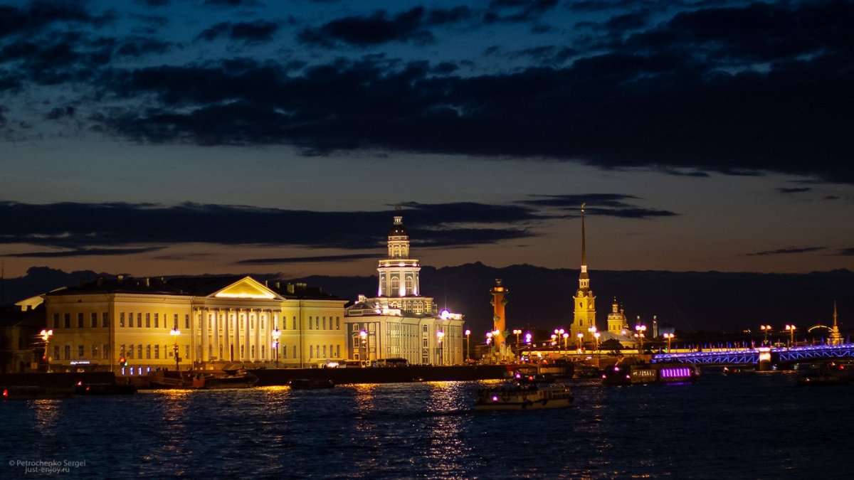 Дворцовая набережная Троицкий мост Санкт-Петербург