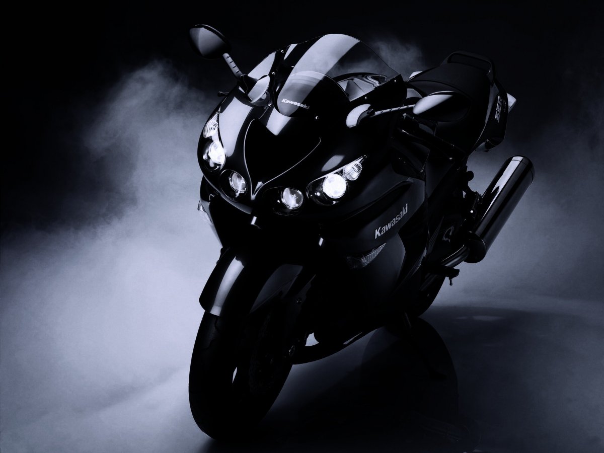 Эстетика мотоцикл Кавасаки черный