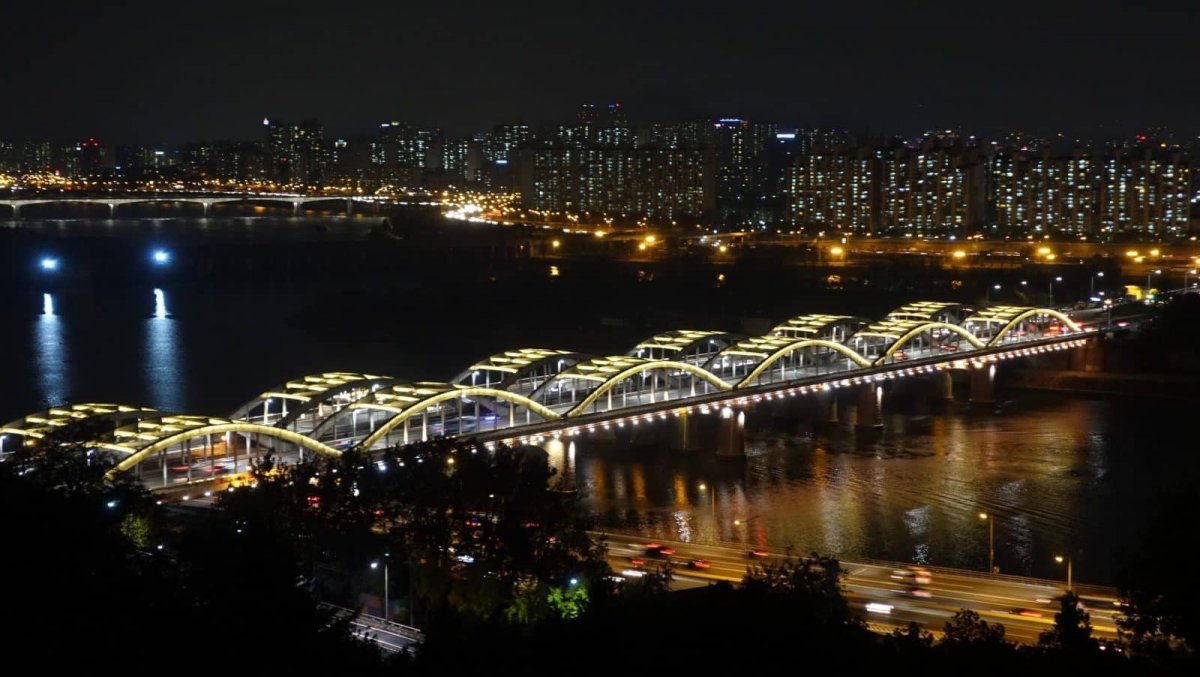 Южная Корея Сеул река Хан