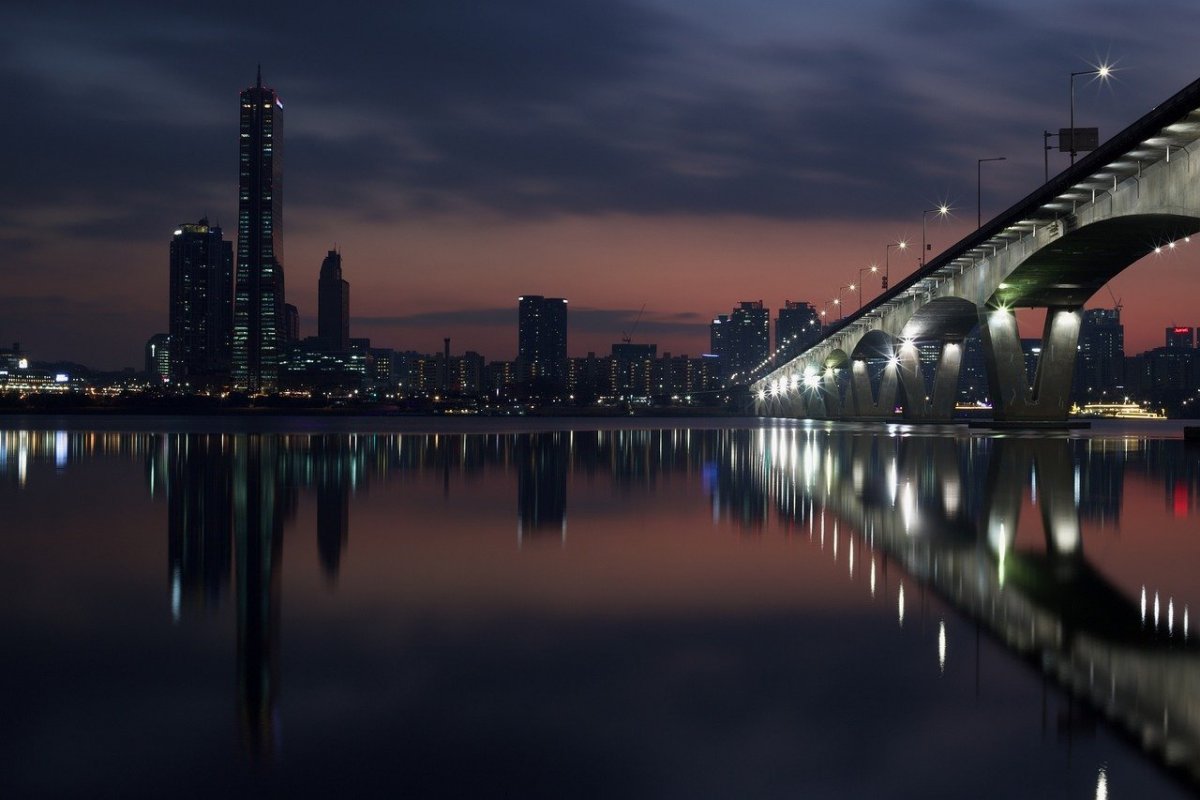Ночной Сеул река Хан