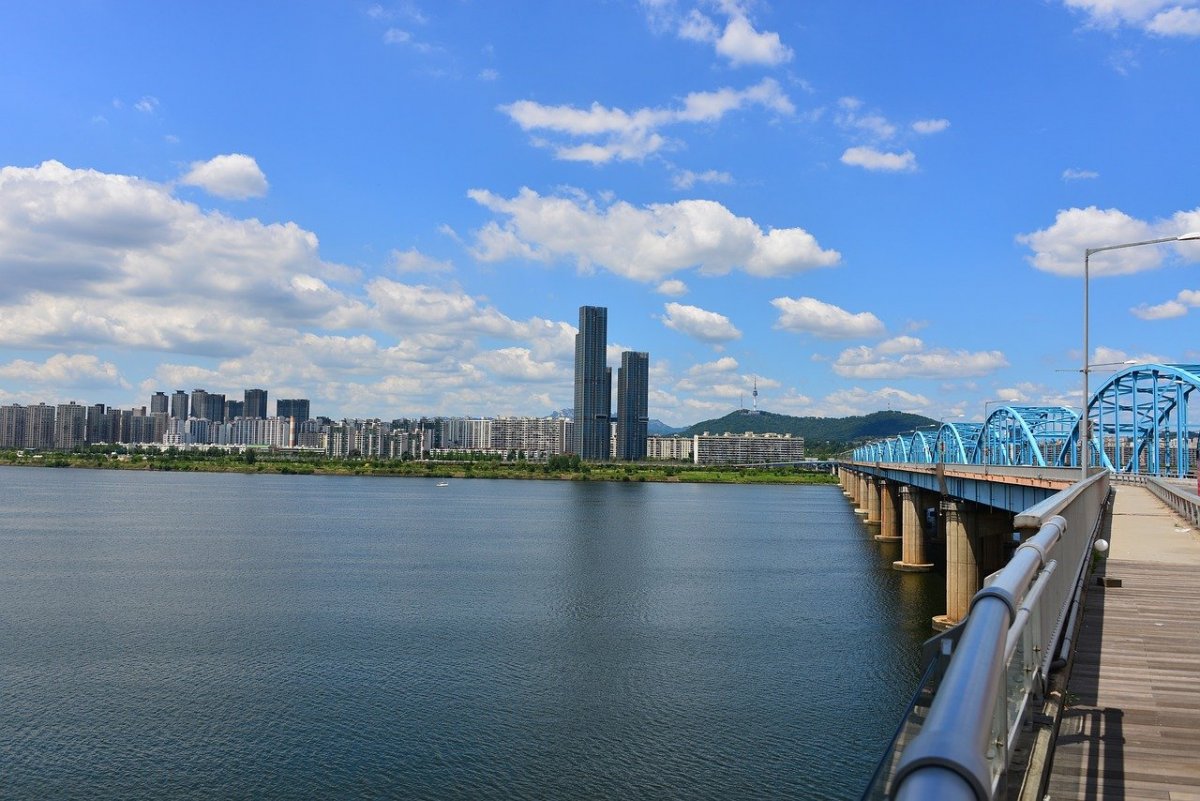 Корея Сеул река Хан