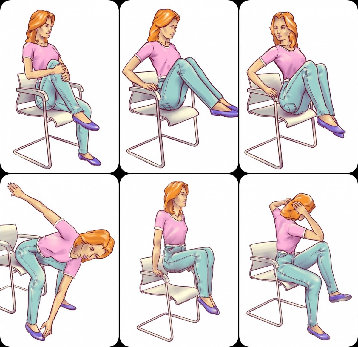 Упражнения на стуле для похудения живота и боков