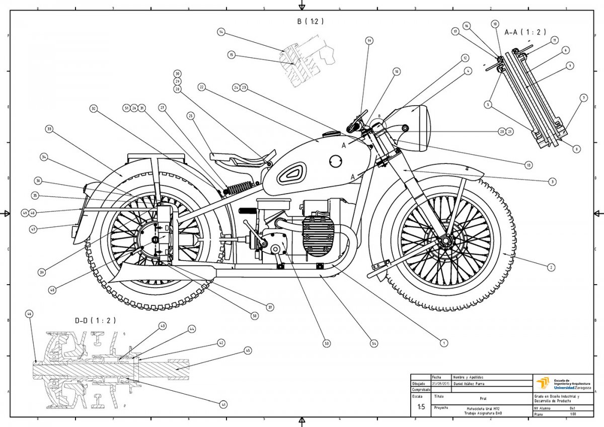 Мотоцикл м72 чертежи