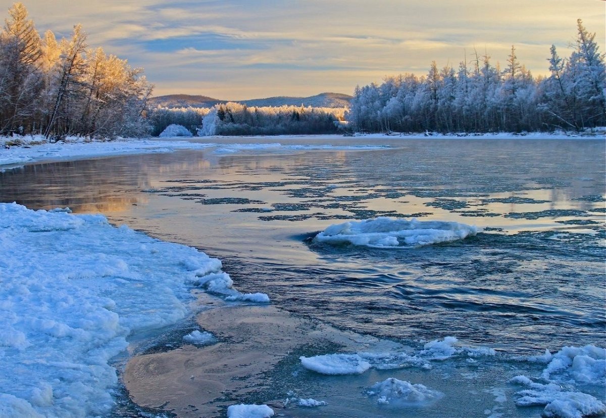 Зимняя река фото