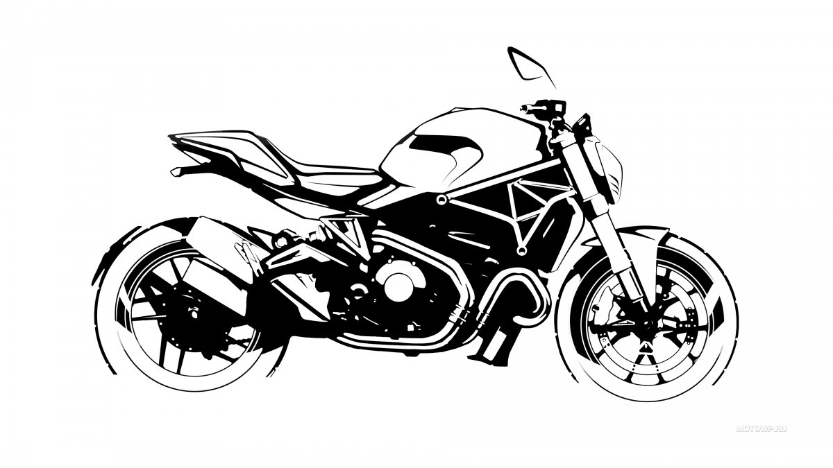 Мотоцикл черно белый