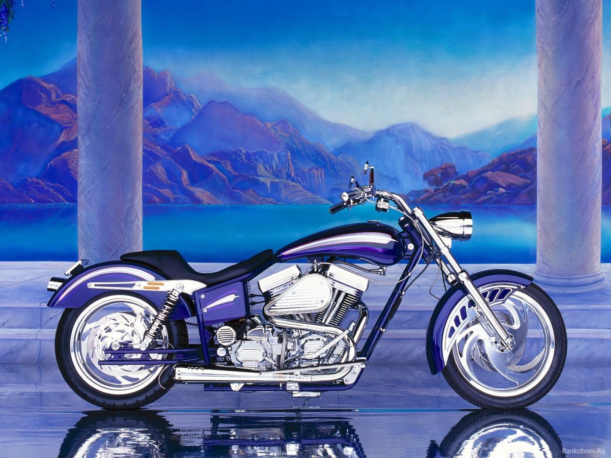 Харлей Дэвидсон синий мотоцикл