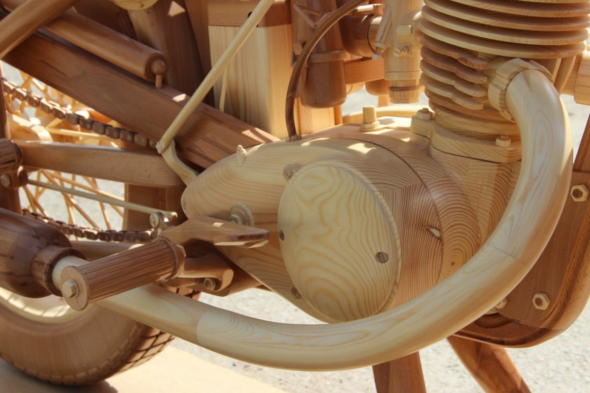 Механическая сборная модель Wood Trick мотоцикл DMS
