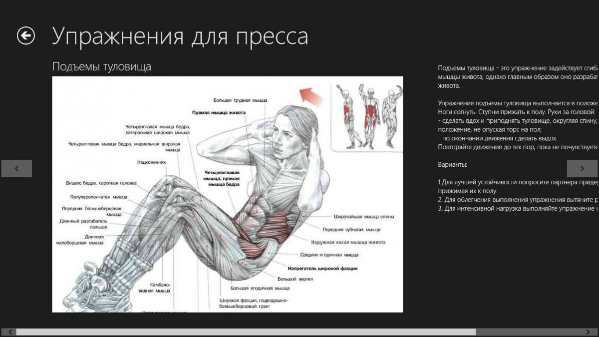 Упражнение для пресса складка